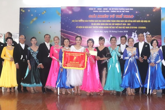 Gần 150 vận động viên tham gia Giải khiêu vũ thể thao các câu lạc bộ phường Bạch Mai