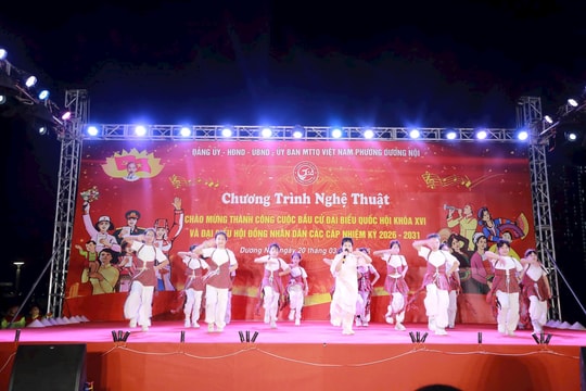 Dương Nội: Sôi nổi chương trình văn nghệ chào mừng thành công cuộc bầu cử