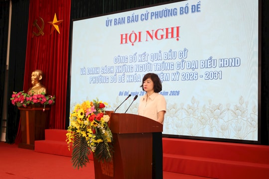 Phường Bồ Đề công bố kết quả bầu cử và danh sách 30 đại biểu HĐND xã khóa II, nhiệm kỳ 2026 - 2031