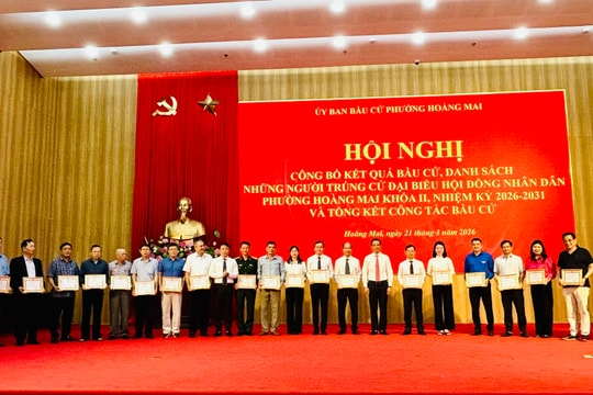 Phường Hoàng Mai công bố kết quả bầu cử đại biểu HĐND phường khóa II