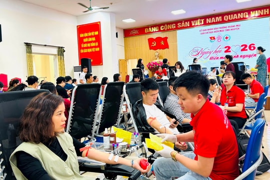 Phường Hoàng Mai tiếp nhận 448 đơn vị máu trong Ngày hội hiến máu tình nguyện