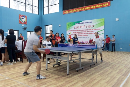 Xã Ứng Thiên sôi nổi giải thể thao chào mừng các sự kiện lớn