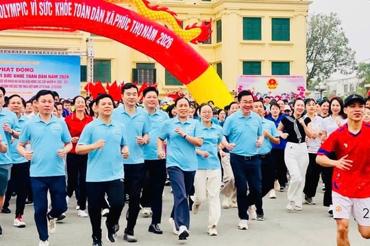 Xã Phúc Thọ: Hơn 1.000 người tham gia Ngày chạy Olympic