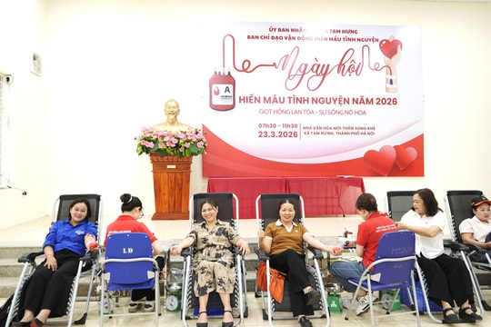 Ấm áp tinh thần nhân đạo trong Ngày hội hiến máu tình nguyện tại xã Tam Hưng
