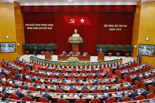 Thông cáo báo chí về ngày làm việc thứ hai Hội nghị Trung ương 2 khoá XIV