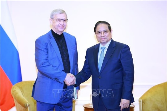 Thủ tướng Phạm Minh Chính làm việc với các doanh nghiệp hàng đầu của Nga trong lĩnh vực hạ tầng