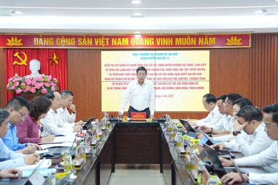 Đoàn kiểm tra của Ban Thường vụ Thành ủy Hà Nội làm việc với các phường Việt Hưng, Long Biên