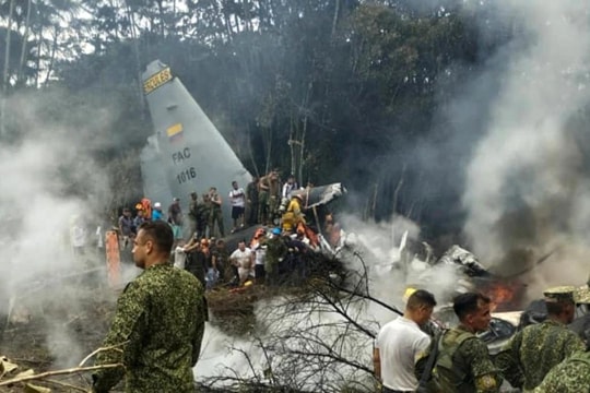 Vụ rơi máy bay tại Colombia: Số người thiệt mạng tăng mạnh