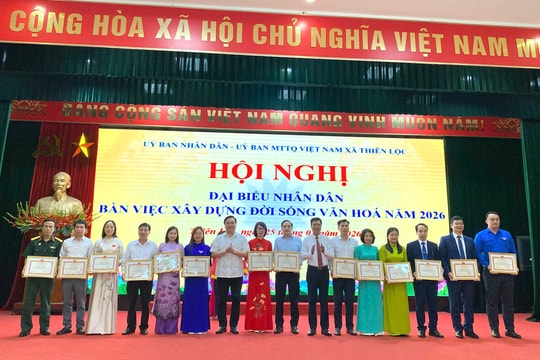 Xã Thiên Lộc: Khen thưởng 41 tập thể, cá nhân trong phong trào toàn dân đoàn kết xây dựng đời sống văn hóa