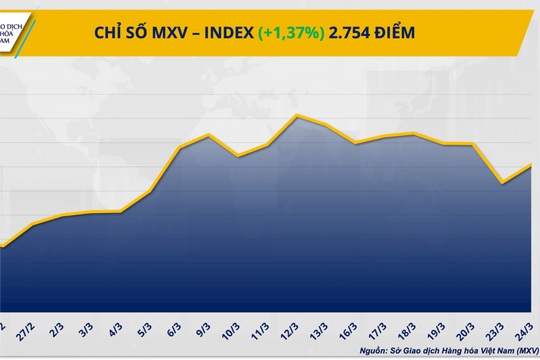 Lực mua áp đảo, chỉ số MXV-Index tăng 1,4%
