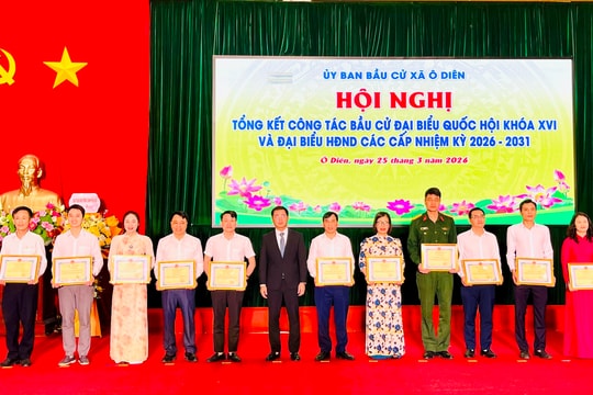 Xã Ô Diên: Tổng kết công tác bầu cử và phát động phong trào thi đua năm 2026