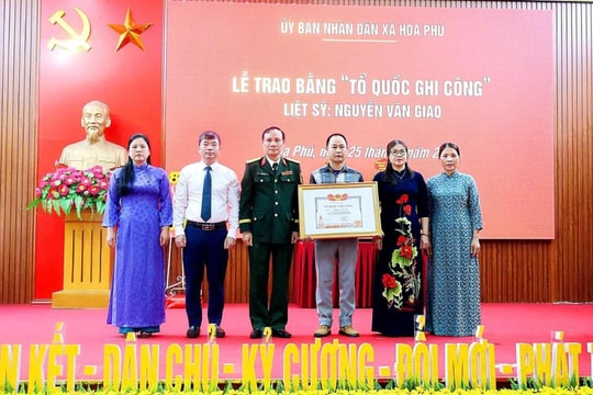 Trao Bằng Tổ quốc ghi công cho liệt sĩ hy sinh trong kháng chiến chống Pháp