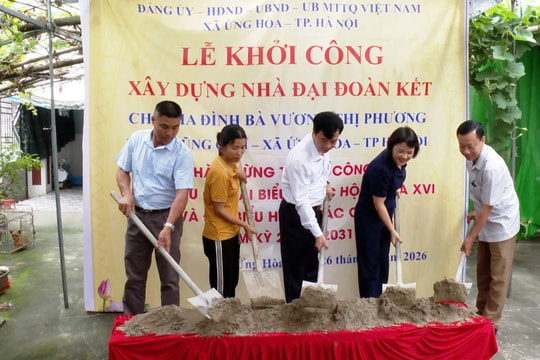 Xã Ứng Hòa khởi công nhà "đại đoàn kết" cho hộ gia đình khó khăn
