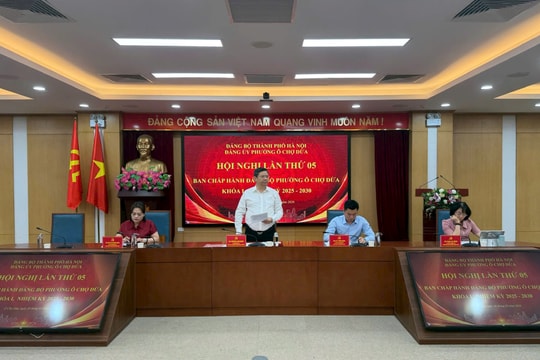 Phường Ô Chợ Dừa đánh giá kết quả tháng 3, triển khai nhiệm vụ tháng 4-2026