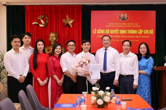 Phường Đống Đa công bố thành lập chi bộ doanh nghiệp đầu tiên sau sắp xếp bộ máy