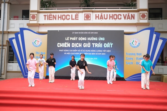Xã Kim Anh hưởng ứng chiến dịch Giờ trái đất 2026, thúc đẩy sử dụng năng lượng tiết kiệm, hiệu quả