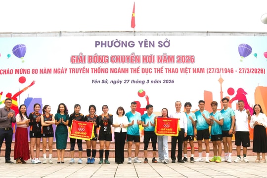 Yên Sở trao giải bóng chuyền hơi, lan tỏa phong trào thể thao quần chúng