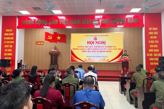 Xã Bình Minh tăng cường tập huấn phòng cháy, chữa cháy và cứu nạn, cứu hộ