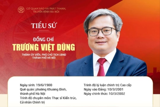 Tóm tắt tiểu sử Phó Chủ tịch UBND thành phố Hà Nội Trương Việt Dũng