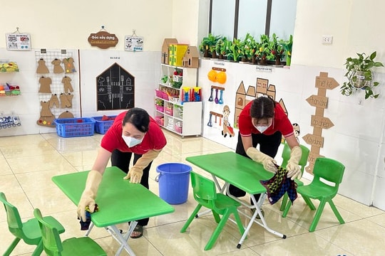 Tổng vệ sinh, khử khuẩn trường học phòng bệnh tay chân miệng