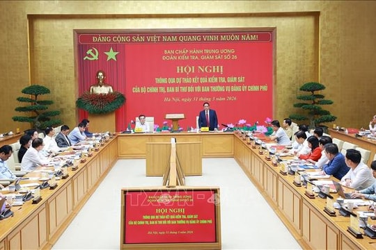 Thông qua Báo cáo kiểm tra, giám sát của Bộ Chính trị, Ban Bí thư đối với Ban Thường vụ Đảng ủy Chính phủ