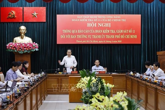 Thông qua Báo cáo kiểm tra, giám sát đối với Ban Thường vụ Thành ủy Thành phố Hồ Chí Minh