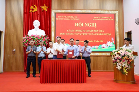 Xã Chương Dương ký kết hợp tác với BVĐK Thường Tín: Nâng cao chất lượng chăm sóc sức khỏe từ cơ sở