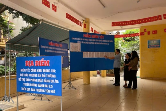 Yên Hòa kiểm tra tiến độ giải phóng mặt bằng dự án Vành đai 2,5, đảm bảo công khai, minh bạch