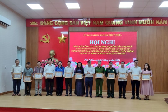 Phú Nghĩa tổng kết công tác tuyển chọn, gọi công dân nhập ngũ