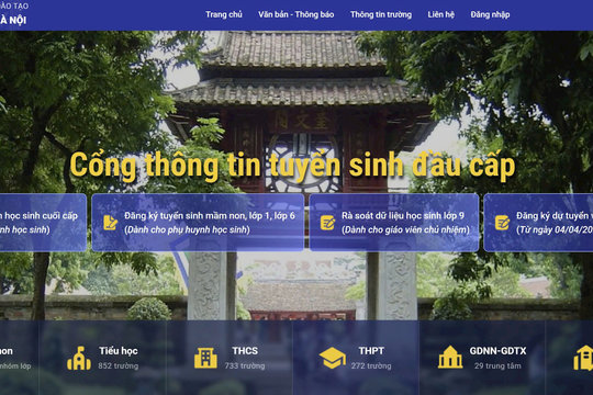 Hôm nay (4 - 4), Hà Nội thử nghiệm đăng ký thi lớp 10 trực tuyến
