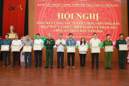 Xã Yên Lãng tổng kết công tác tuyển chọn, gọi công dân nhập ngũ
