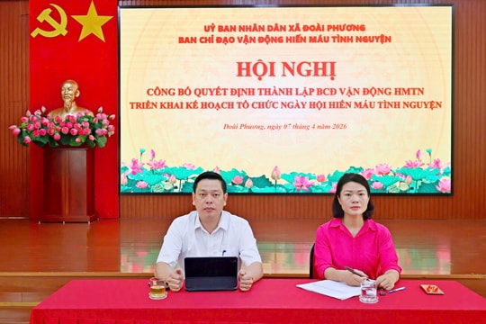 Xã Đoài Phương triển khai kế hoạch vận động hiến máu tình nguyện năm 2026