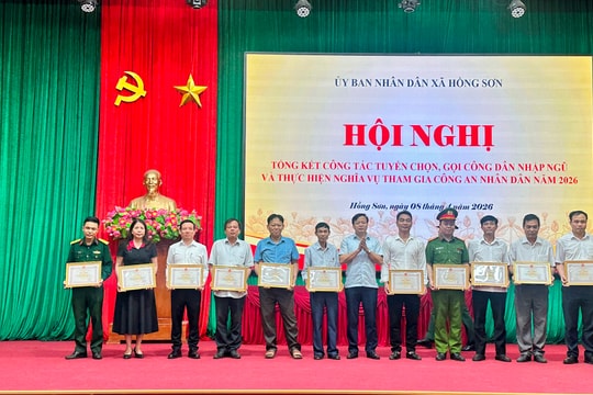 Xã Hồng Sơn hoàn thành chỉ tiêu tuyển quân năm 2026