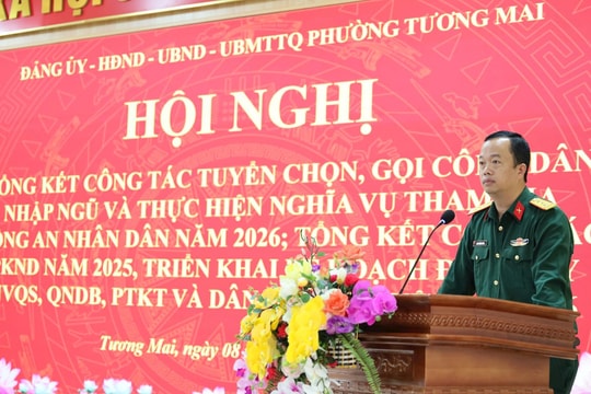 Phường Tương Mai hoàn thành 100% chỉ tiêu giao quân 2026
