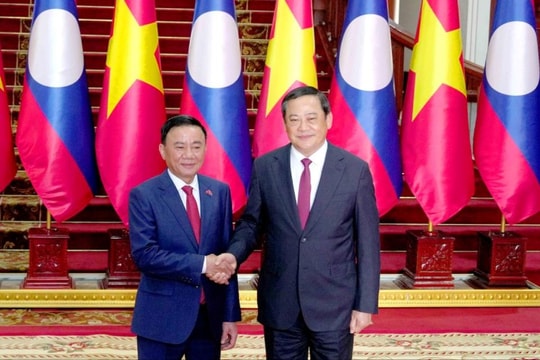Thường trực Ban Bí thư Trần Cẩm Tú hội kiến Thủ tướng Lào Sonexay Siphandone
