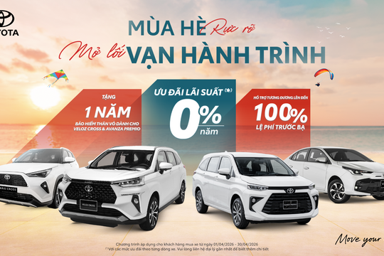 Toyota duy trì sức mua với chương trình ưu đãi lớn trong tháng 4