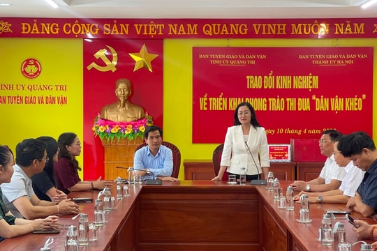 Hà Nội - Quảng Trị trao đổi kinh nghiệm xây dựng mô hình "dân vận khéo"