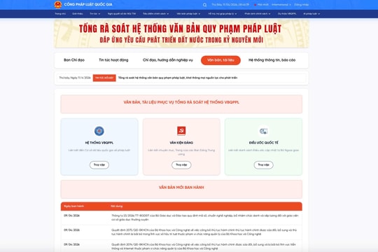 Khai trương chuyên mục “Tổng rà soát văn bản quy phạm pháp luật” trên Cổng Pháp luật quốc gia
