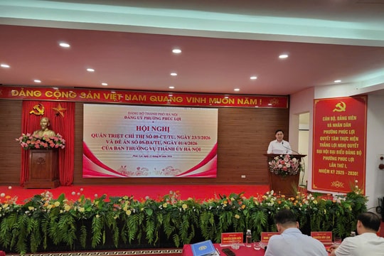 Đảng ủy phường Phúc Lợi quán triệt Chỉ thị và Đề án mới của Thành ủy, siết kỷ cương, nâng cao hiệu lực lãnh đạo từ cơ sở