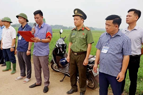 Xã Đoài Phương cưỡng chế kiểm đếm đất dự án Cụm công nghiệp Sơn Đông