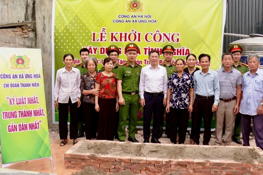 Công an xã Ứng Hòa khởi công "Nhà tình nghĩa” cho hộ gia đình khó khăn