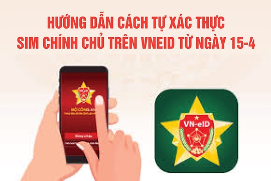 Hướng dẫn cách tự xác thực SIM chính chủ trên VNeID từ ngày 15-4