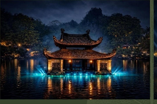 Quốc Oai lần đầu trình diễn 3D Mapping tại lễ hội chùa Thầy