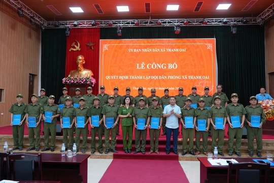 Xã Thanh Oai ra mắt 28 đội dân phòng bảo đảm an toàn PCCC & CNCH