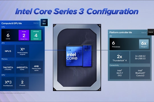 Intel tăng tốc tác vụ AI trên máy tính phổ thông với Core Series 3 mới