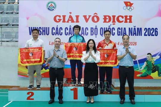 Hà Nội giành ngôi nhất toàn đoàn tại Giải vô địch Wushu các CLB quốc gia 2026