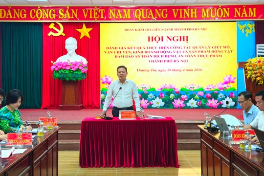 Đoàn Kiểm tra liên ngành thành phố làm việc với 12 xã về công tác kiểm soát giết mổ