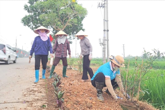 Phụ nữ xã Tiến Thắng nhân rộng mô hình "Đoạn đường nở hoa"