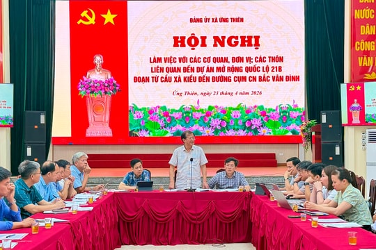 Xã Ứng Thiên: Minh bạch, bảo đảm quyền lợi chính đáng của người dân trong giải phóng mặt bằng