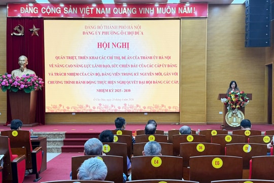 Phường Ô Chợ Dừa quán triệt Chỉ thị 09-CT/TU, Đề án 05-ĐA/TU của Thành ủy Hà Nội
